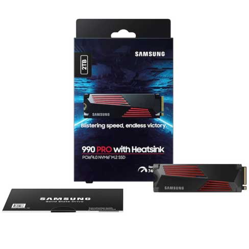 Samsung 990 PRO 1TB PCIe 4.0 NVMe M.2 2280 SSD with Heatsink - PS5 Compatible